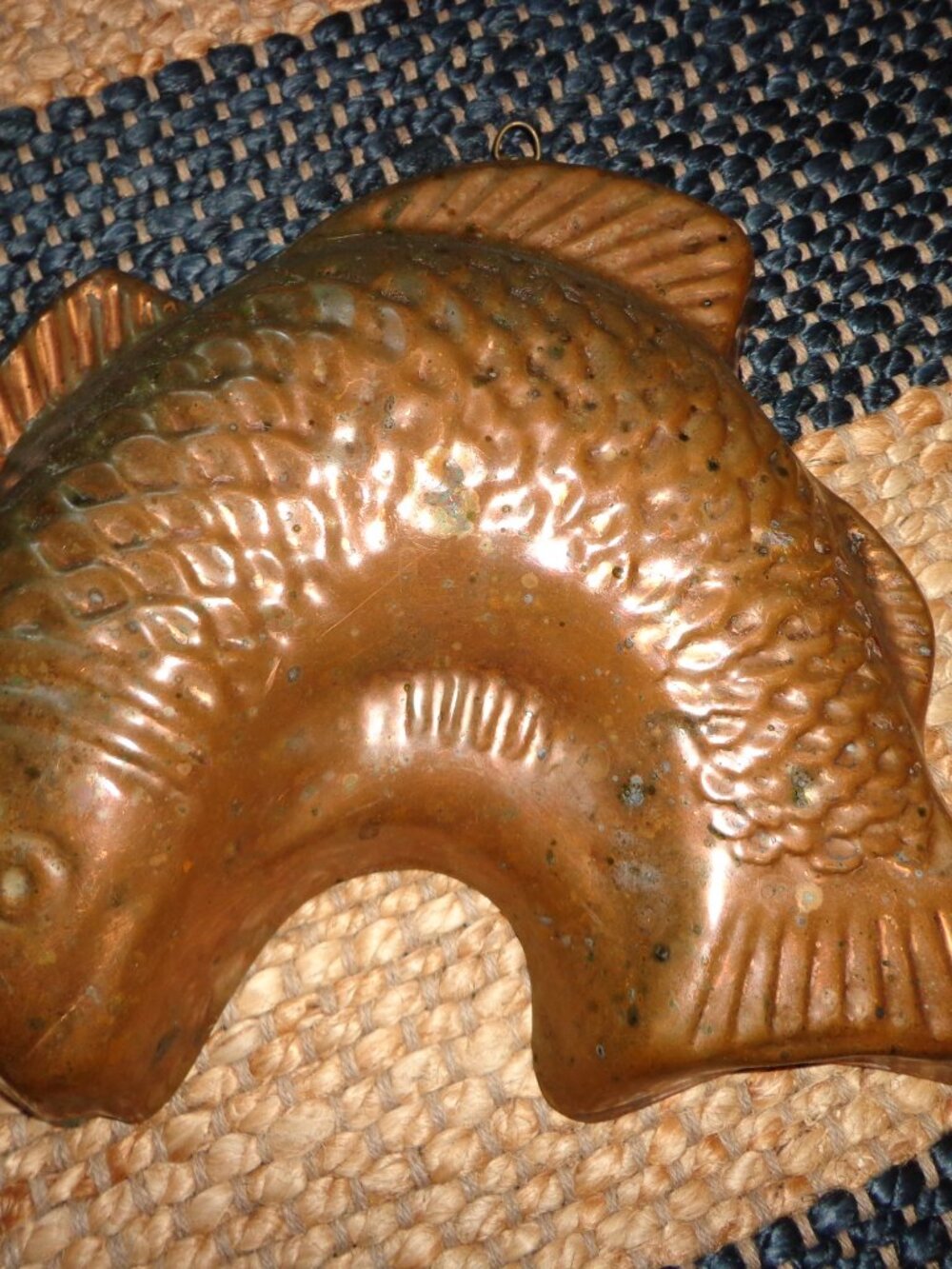 Antique Copper Metal Fish Mold Hook for Hanging 8"